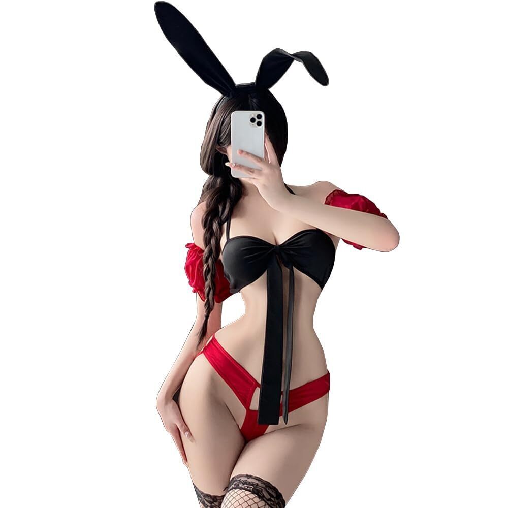 7041 Sexy Bunny Lingerie Gothic Anime Cosplay Costume Kawaii Bra And Panty